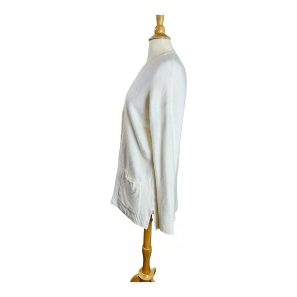 NEW Talbots Cardigan M Alpaca Wool Blend Ivory Jewel Button Pockets NWT - Picture 3 of 8